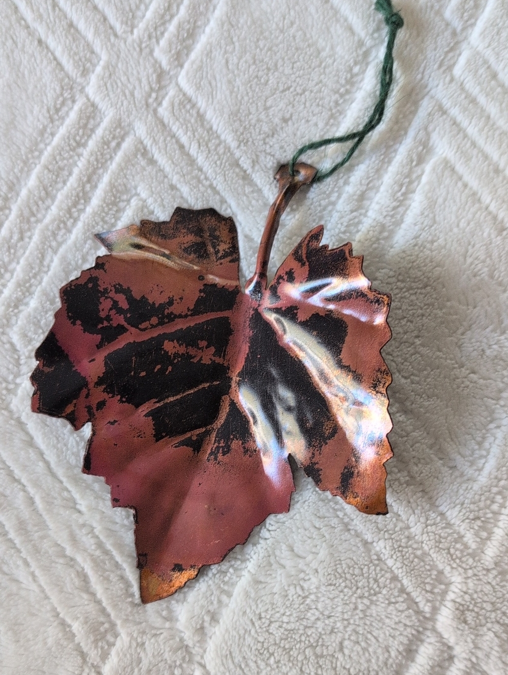 Copper Leaf Holiday Ornament For Fall/Autumn